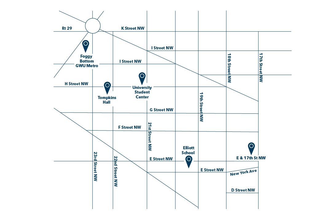 Lyft drop off locations on Foggy Bottom campus